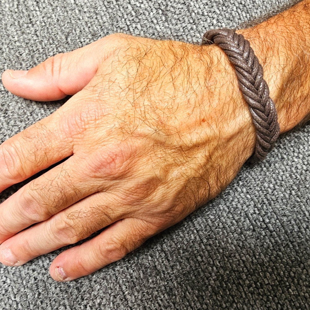 Men's Braided Leather Adjustable Bracelet
